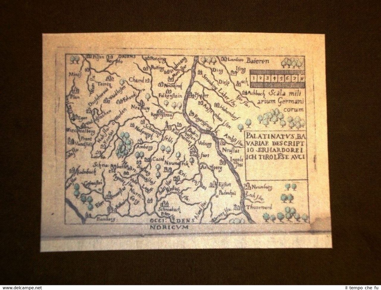 Mappa Palatinato Baviera Theatrum Orbis Terrarum 1724 Abraham Ortelius Ristampa