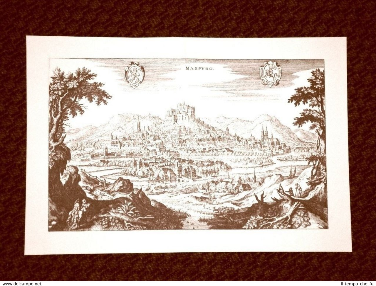 Marburgo Marburgo Assia Germania Incisione di Merian Matthäus del 1640 …