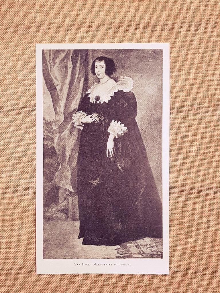 Margherita di Lorena Quadro di Van Dyck Stampa del 1899