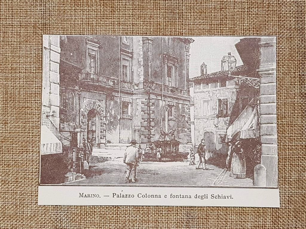 Marino nell'800 Palazzo Colonna e fontana degli Schiavi Roma Lazio | Immagine principale