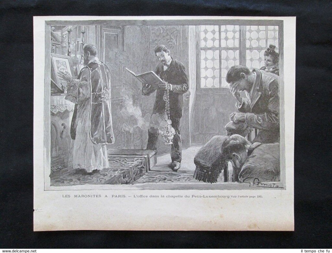 Maroniti a Parigi-Ufficio nella cappella del Petit Luxembourg Incisione del …