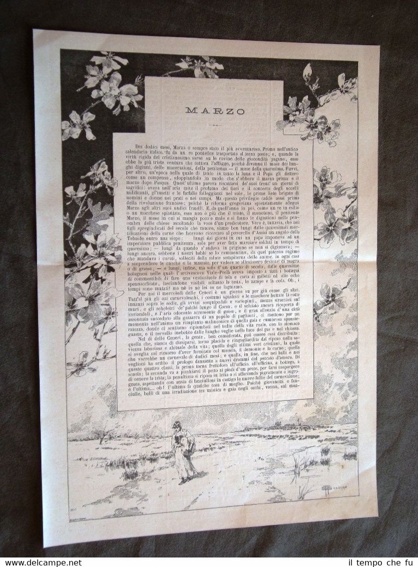 Marzo del 1886 Illustrazione di Sezanne e versi di Abdon …
