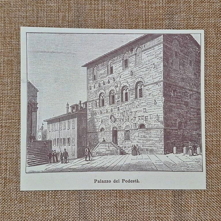 Massa Marittima nell'800 Il Palazzo del Podestà Grosseto Toscana