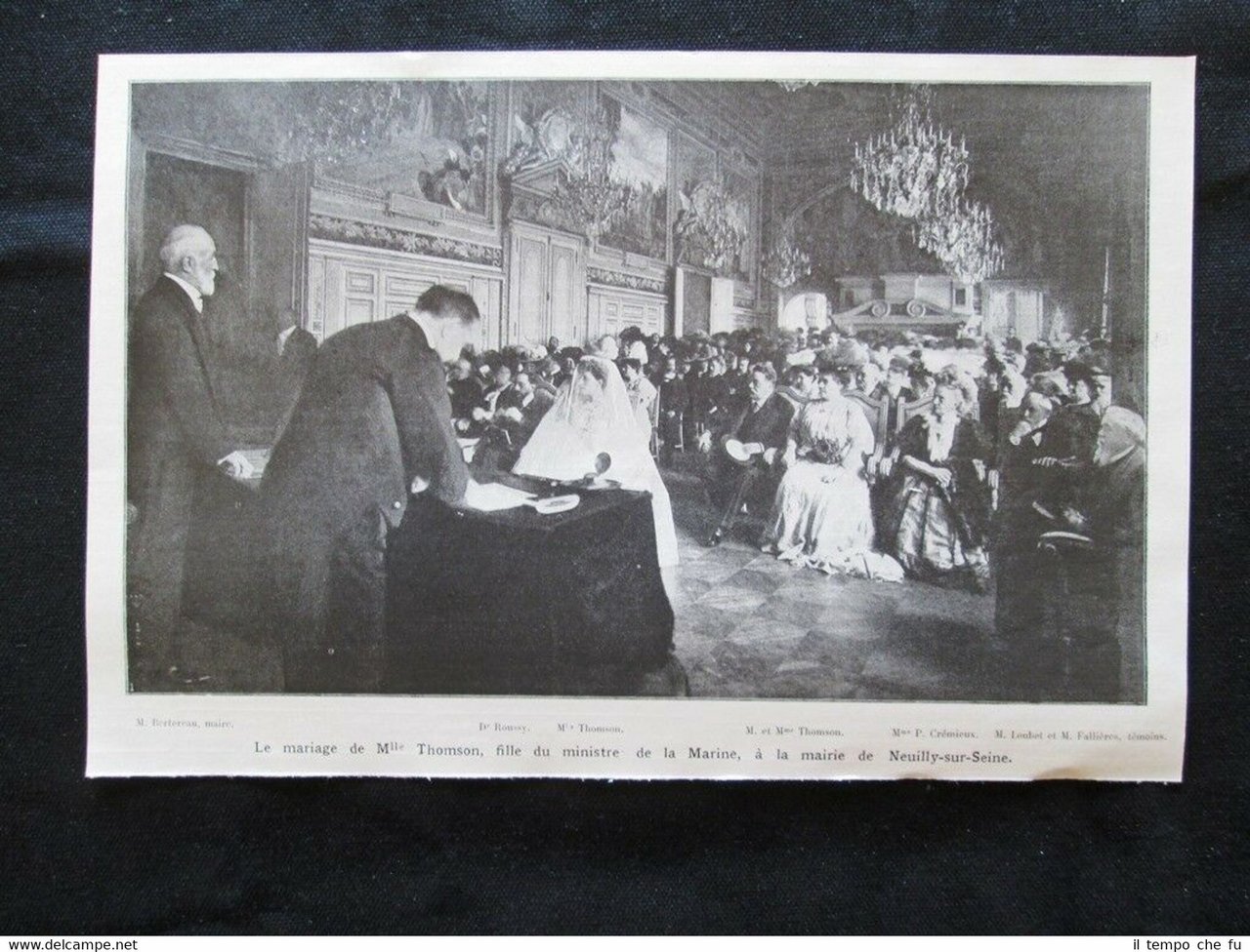 Matrimonio della signorina Thomson, municipio Neuilly-sur-Sein Stampa del 1907