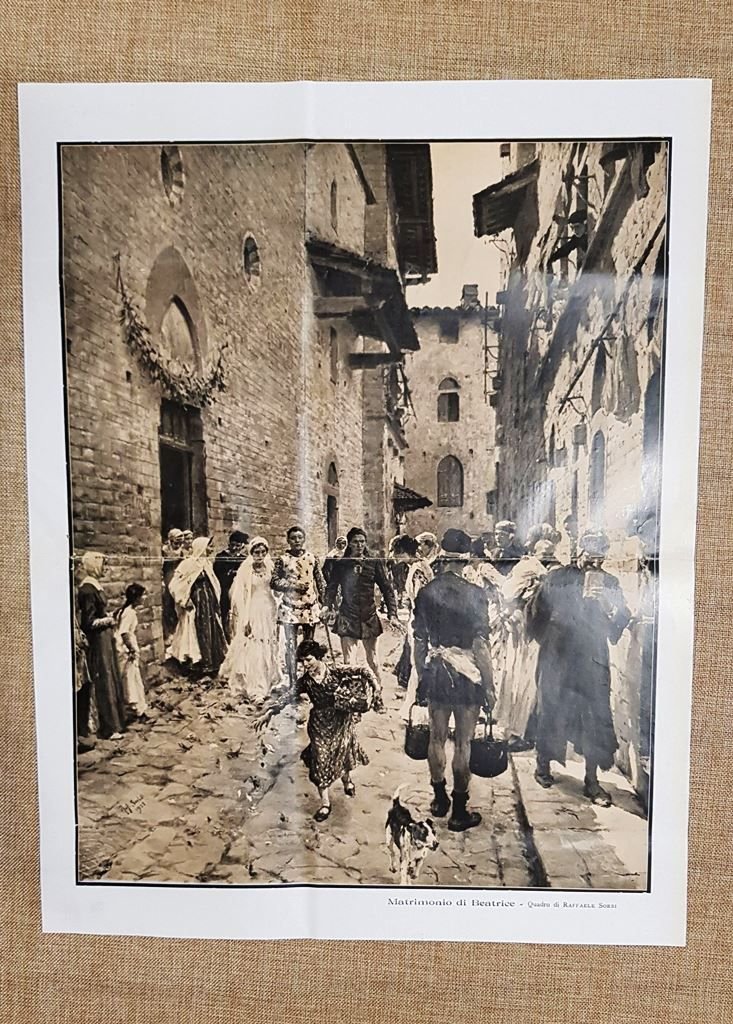 Matrimonio di Beatrice Quadro di Raffaele Sorbi Grande stampa del … | Immagine principale