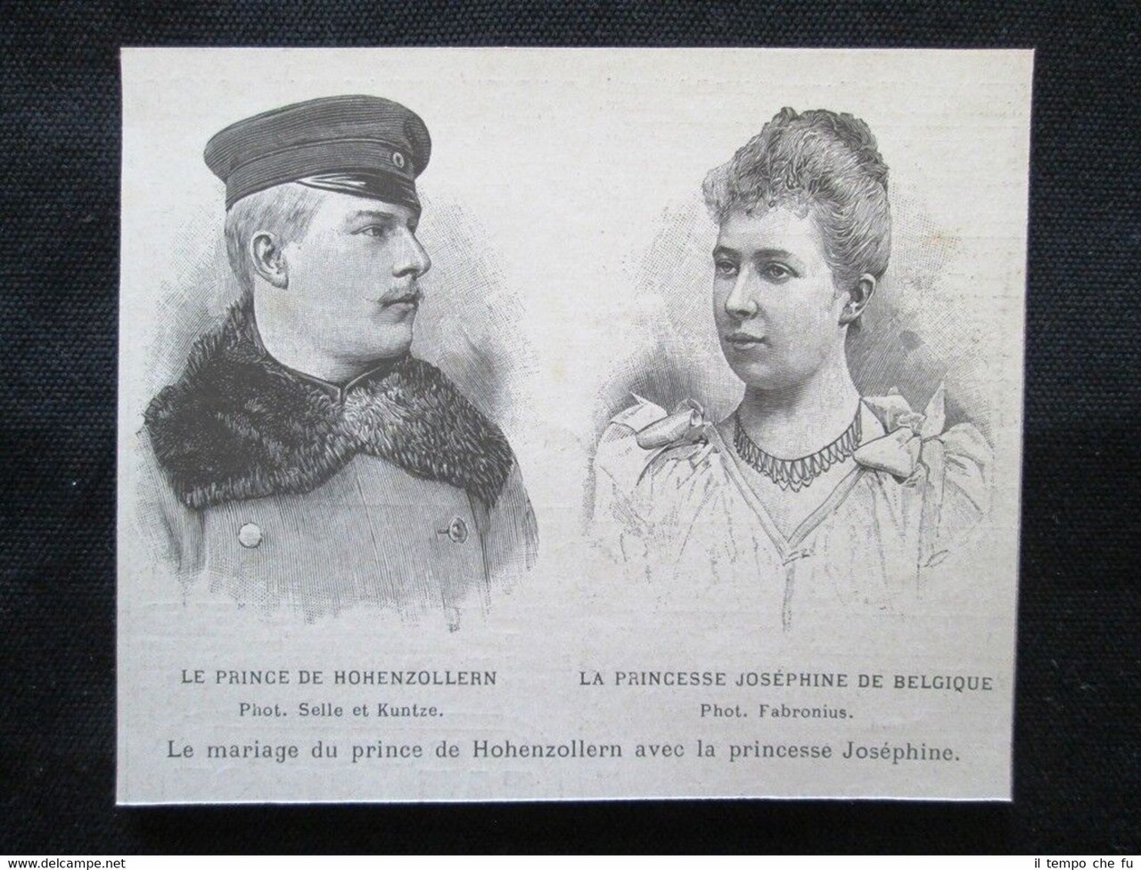 Matrimonio Karl Anton di Hohenzollern e Joséphine del Belgio Incisione …