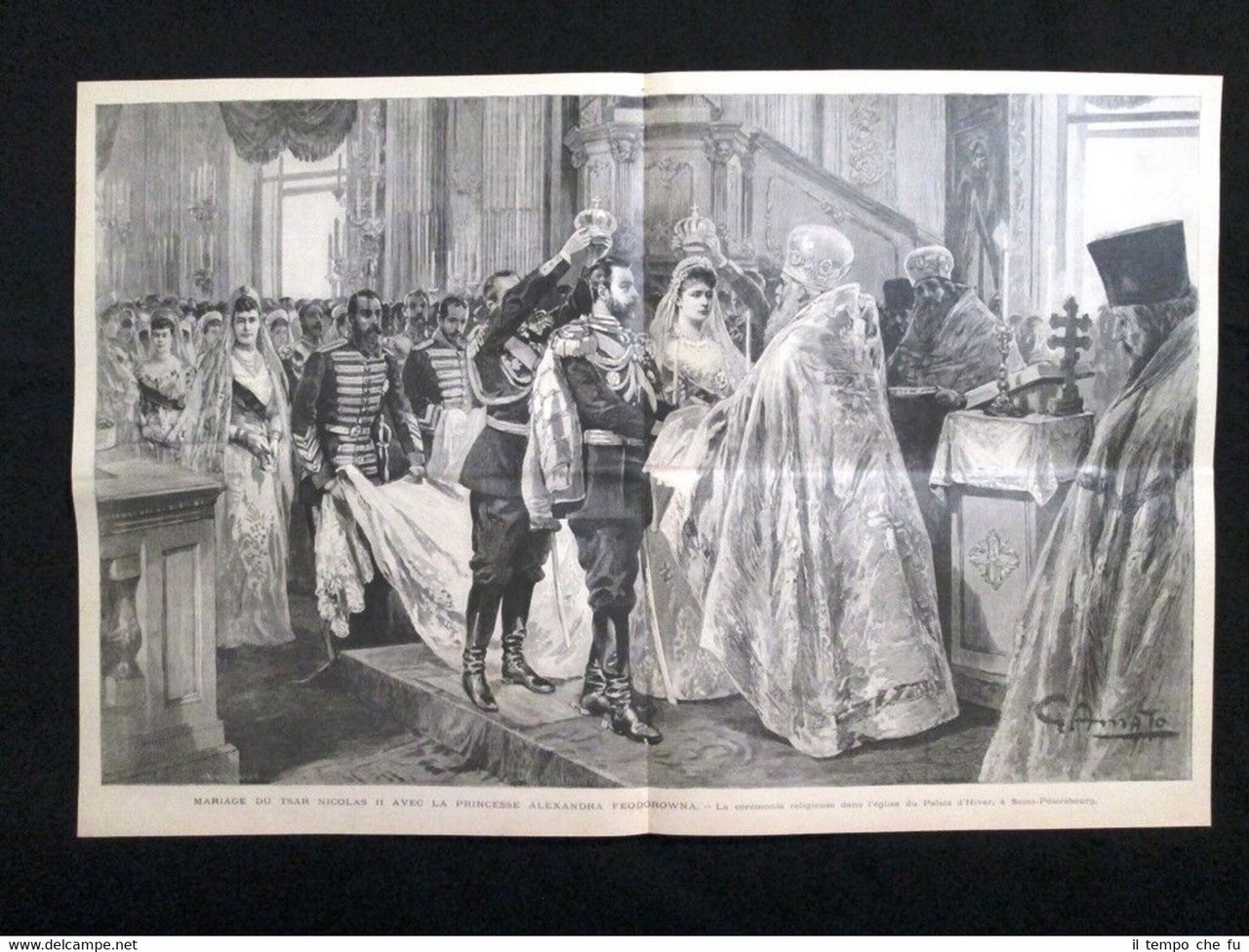 Matrimonio Zar Nicola II e principessa Alexandra Feodorowna Incisione del … | Immagine principale