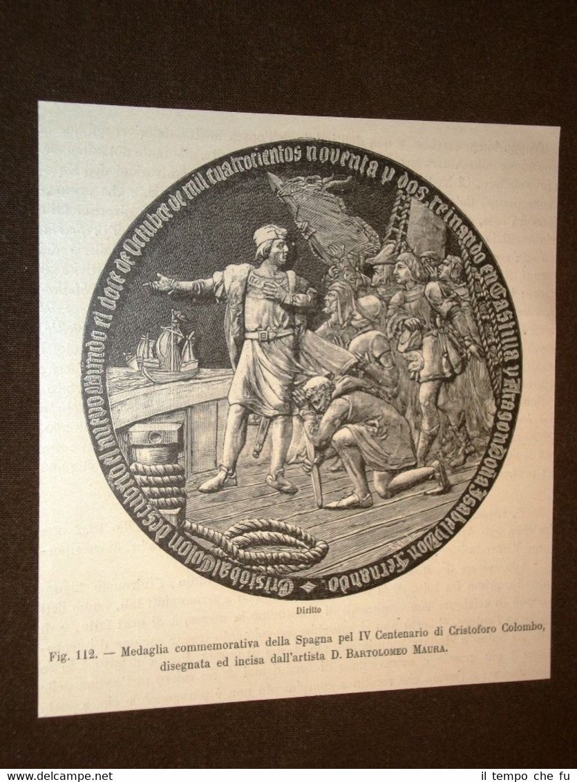 Medaglia della Spagna per il 4° centenario di C. Colombo …