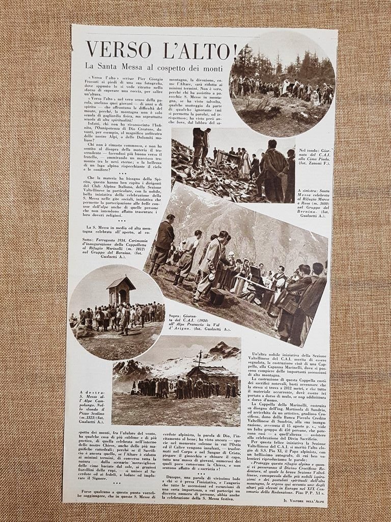 Messe in montagna negli anni 30 Cima Piada Gruppo del …