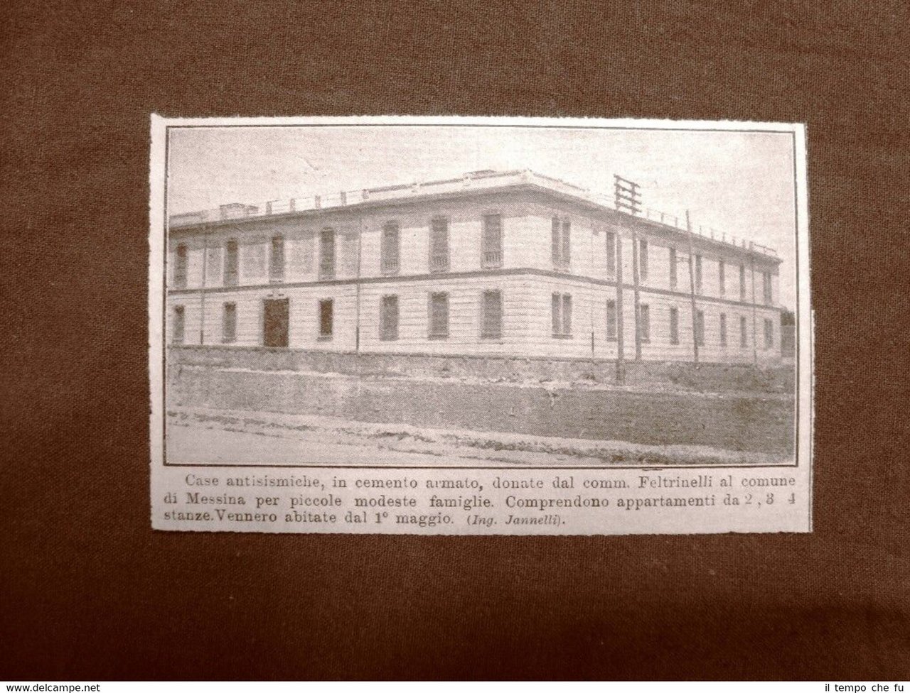 Messina nel 1914 Case antisismiche donate dal Comm. Feltrinelli ai … | Immagine principale