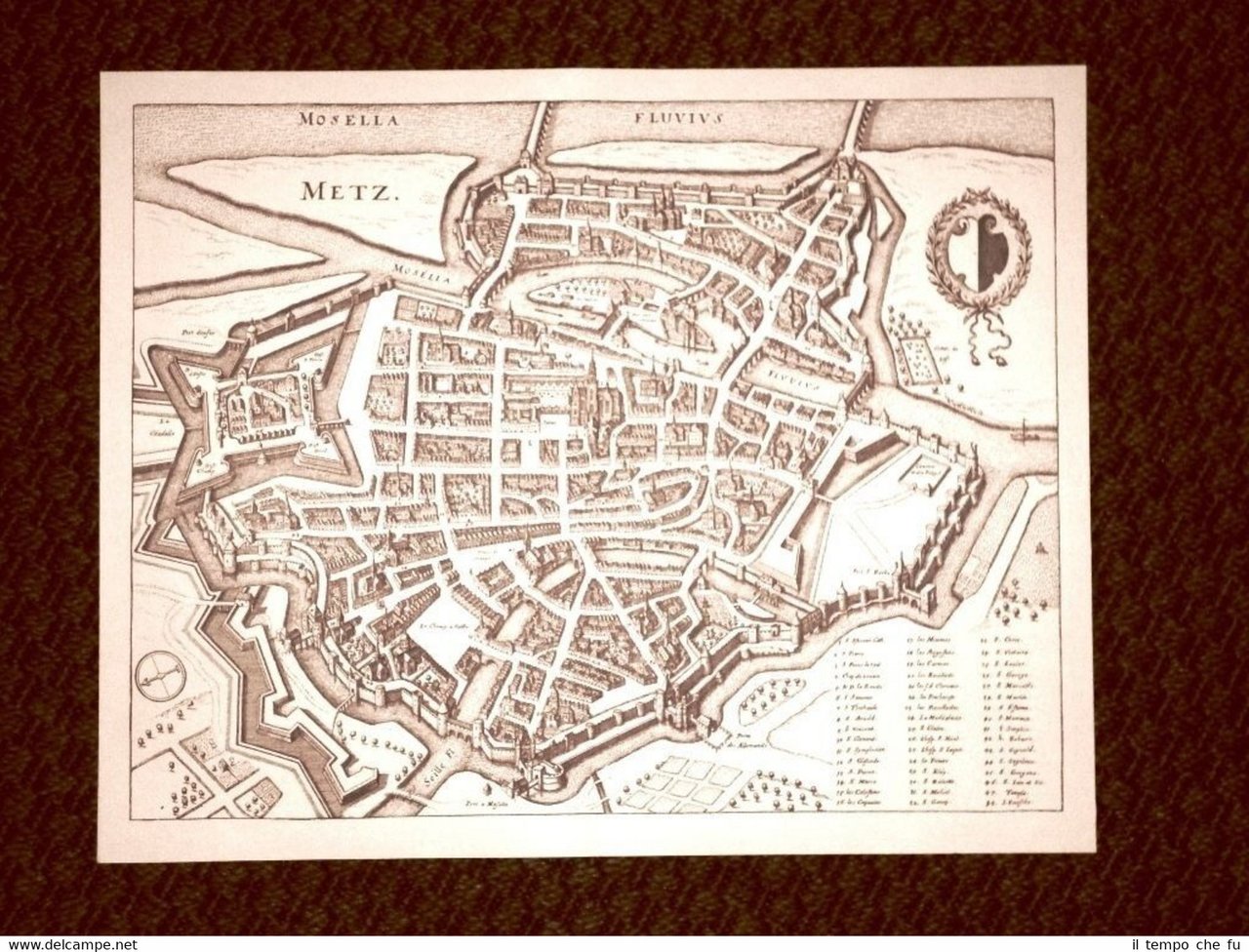 Metz Mosella Lorena Francia Incisione di Merian Matthäus del 1640 …