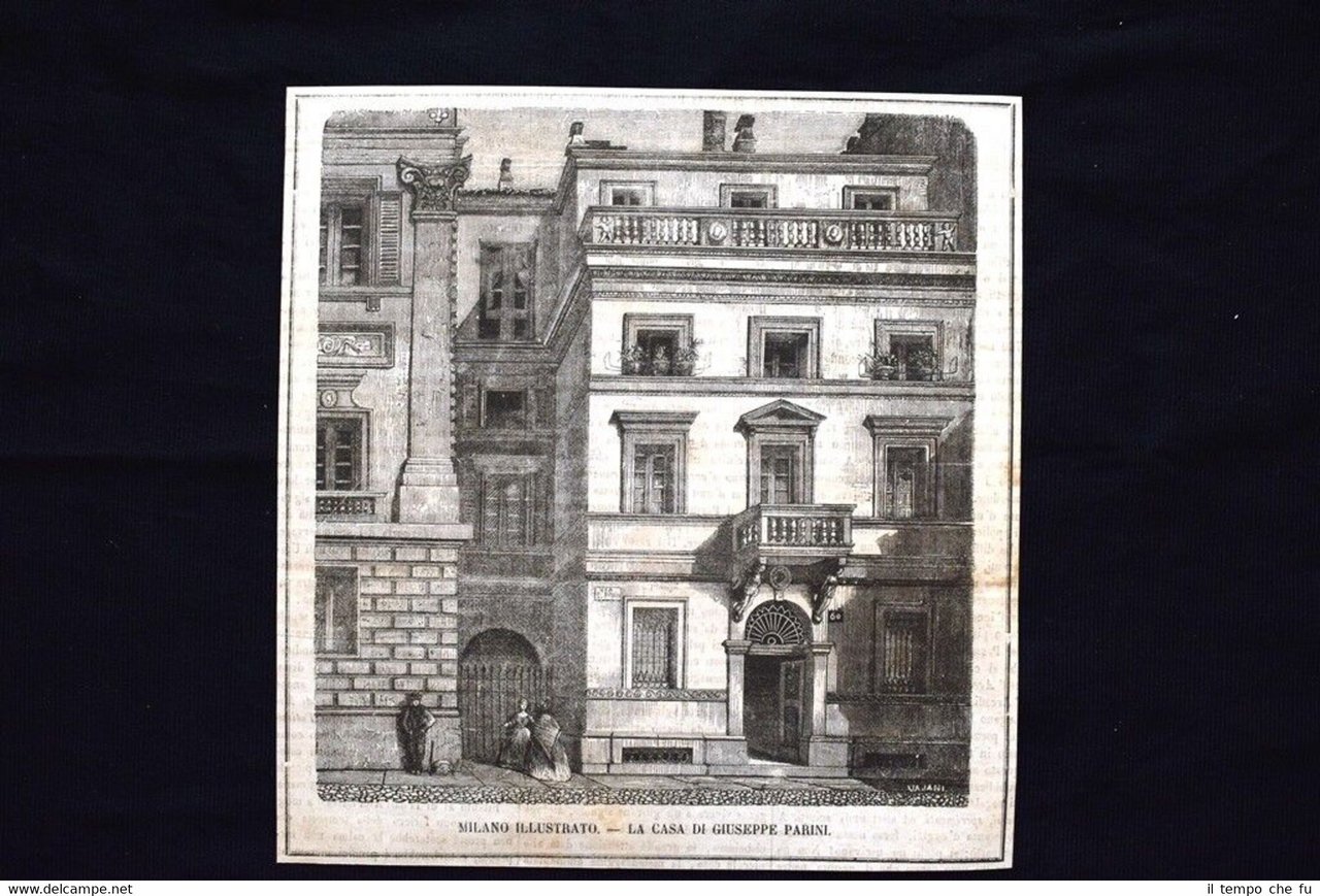 Milano - La casa di Giuseppe Parini, poeta italiano Incisione …