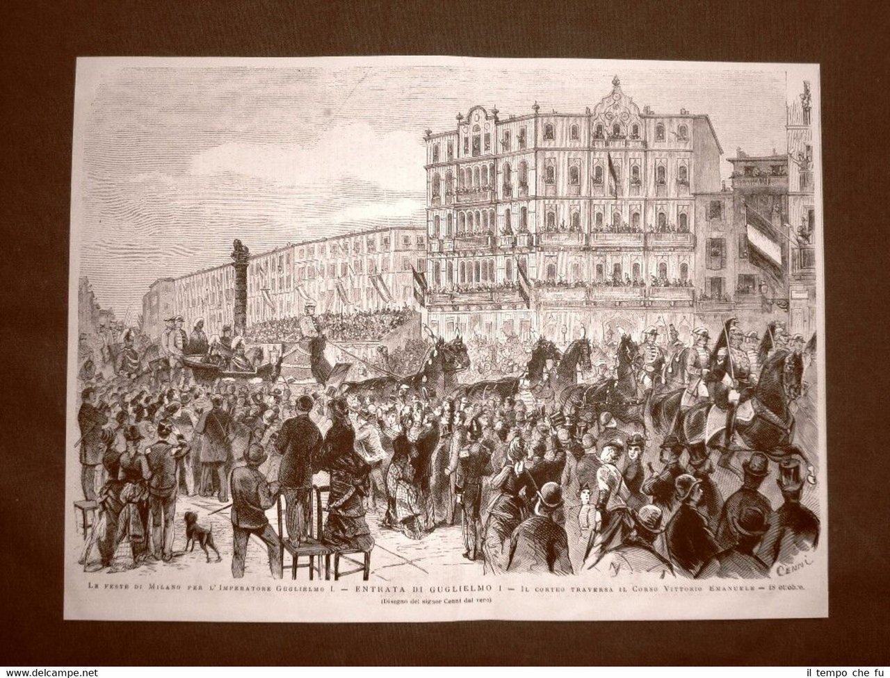 Milano 1875 Feste per Imperatore Guglielmo I di Germania Corso …