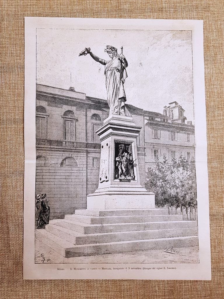Milano 3 novembre 1880 Inaugurazione monumento ai caduti di Mentana …