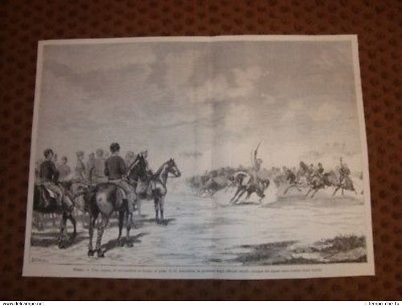 Milano Carica di Cavalleria in Piazza d'Armi di Scotti