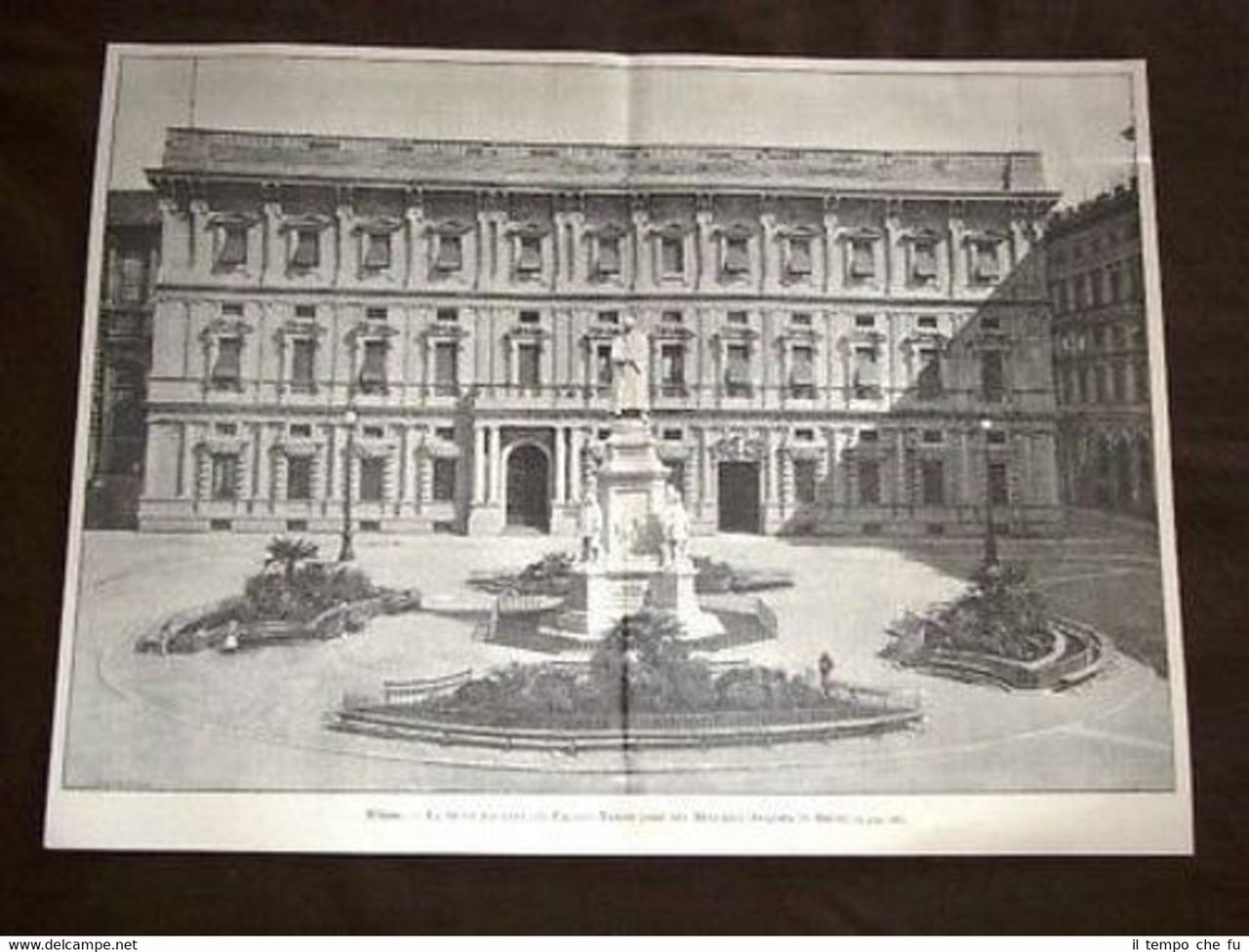 Milano Facciata del Palazzo Marino e Pianta o Piantina