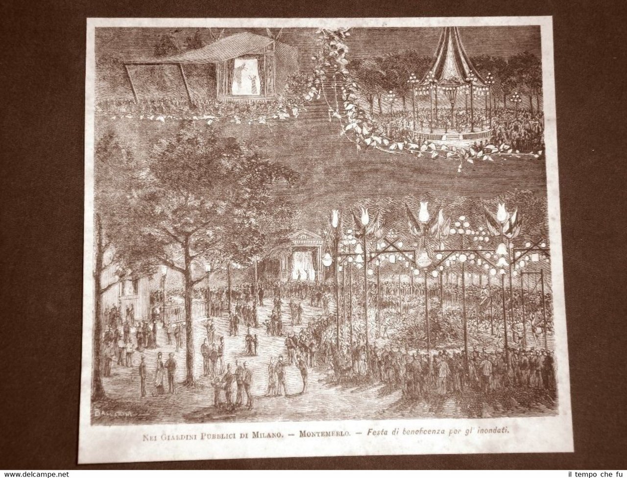 Milano nel 1879 Giadini pubblici Montemerlo Festa beneficienza per gli …