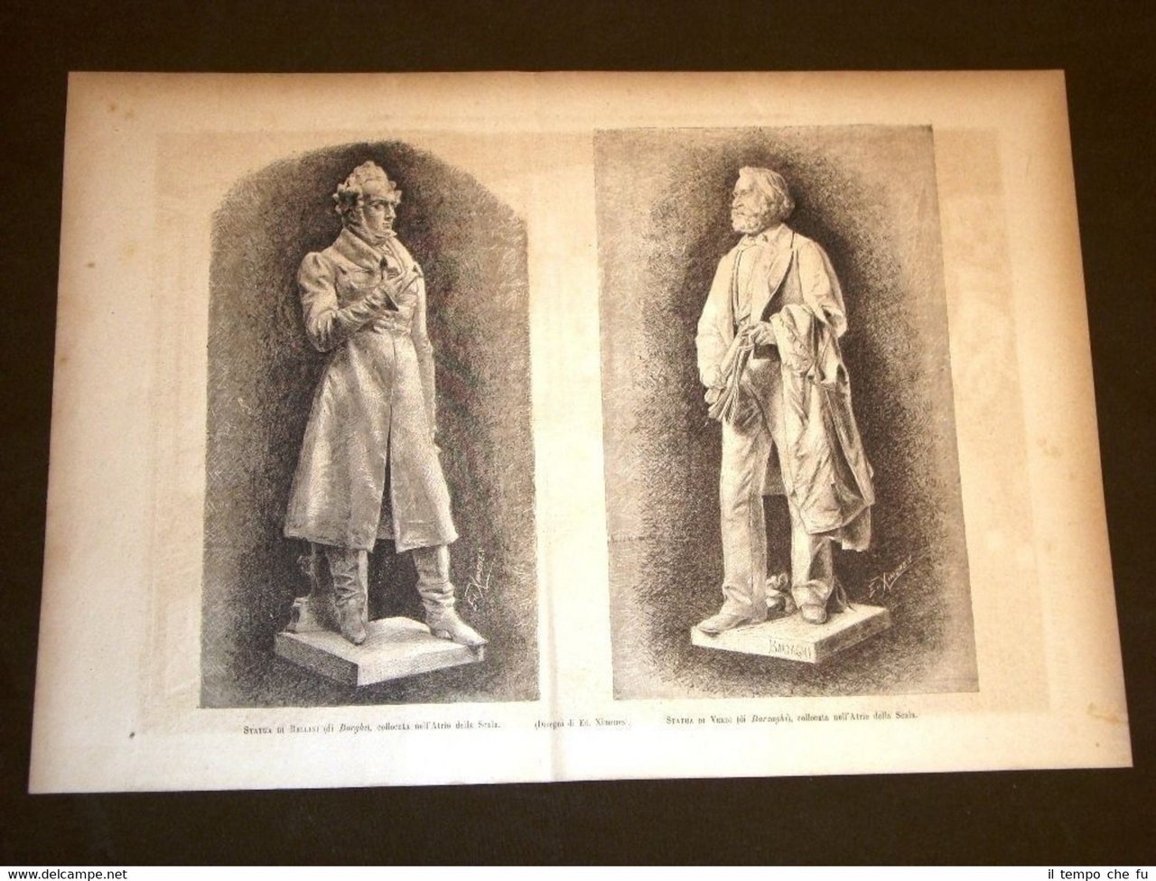 Milano nel 1881 Teatro Alla Scala Statue di Bellini di …