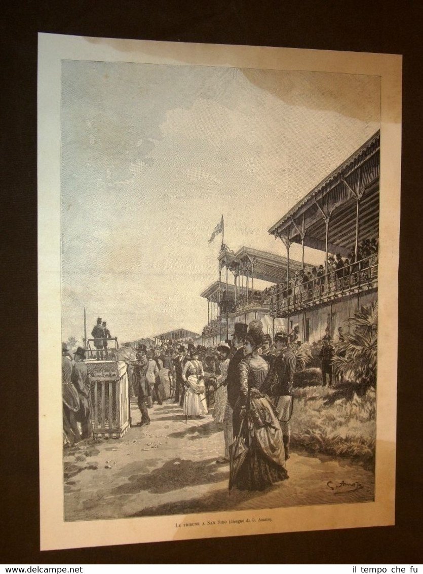Milano nel 1889 Le tribune di San Siro Ippodormo delle …
