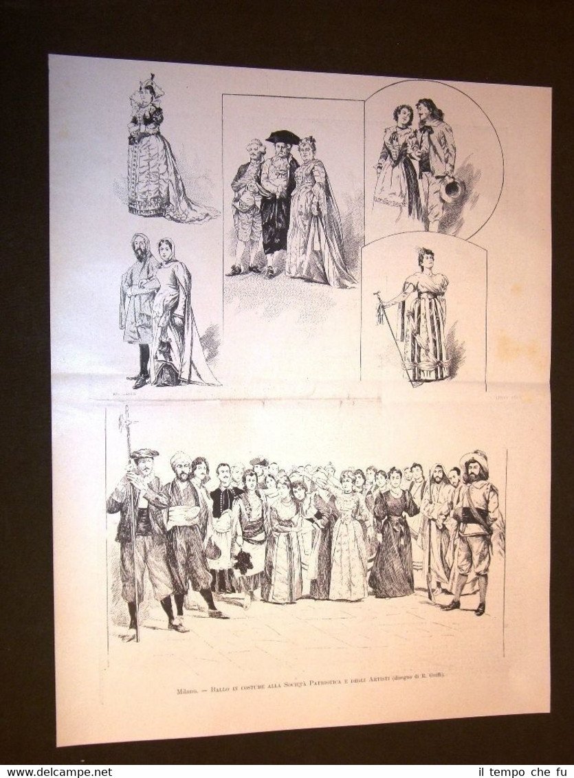 Milano nel 1894 Ballo in costume Società Patriottica e Artisti …