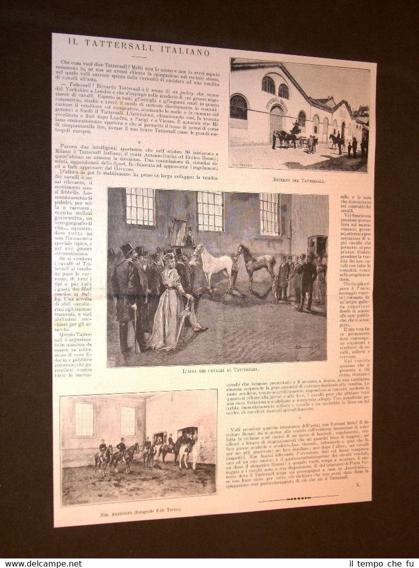 Milano nel 1894 Il Tattersall Vendita di cavalli all'asta Con …