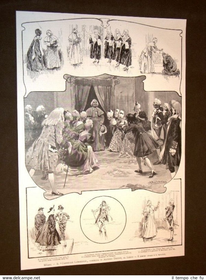 Milano nel 1906 Teatro Lirico Commedia Cardinale Lamberti di Alfredo …