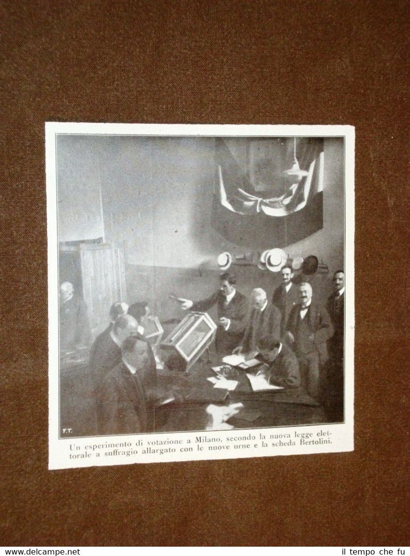 Milano nel 1913 Esperimento delle votazioni col nuovo metodo suffragio … | Immagine principale