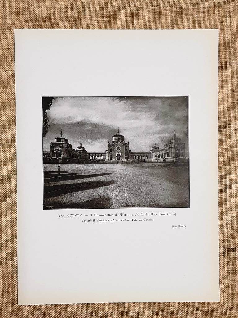 Milano nel 1917 Cimitero monumentale Architetto Carlo Maciachini (1) Lombardia