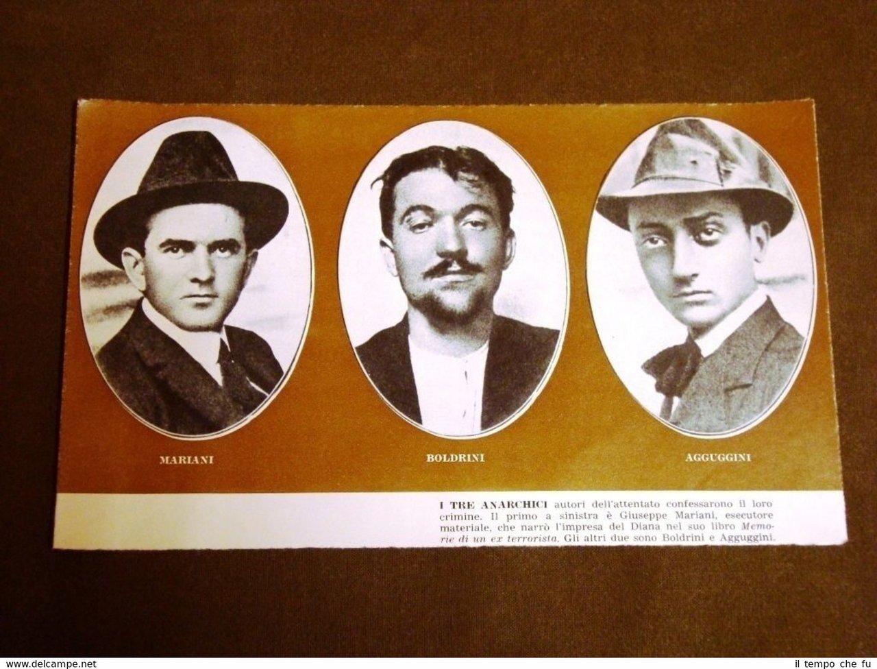 Milano nel 1920 Attentato anarchico al Teatro Diana Mariani, Bolfrini, …