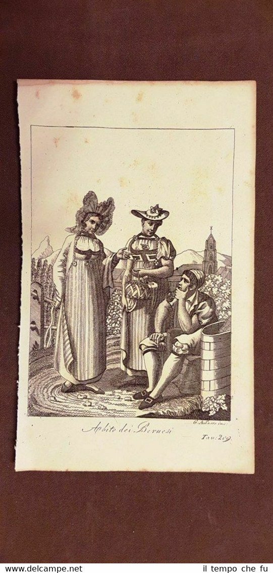 Moda e costume dei Bernesi Berna Svizzera Acquaforte del 1830 …
