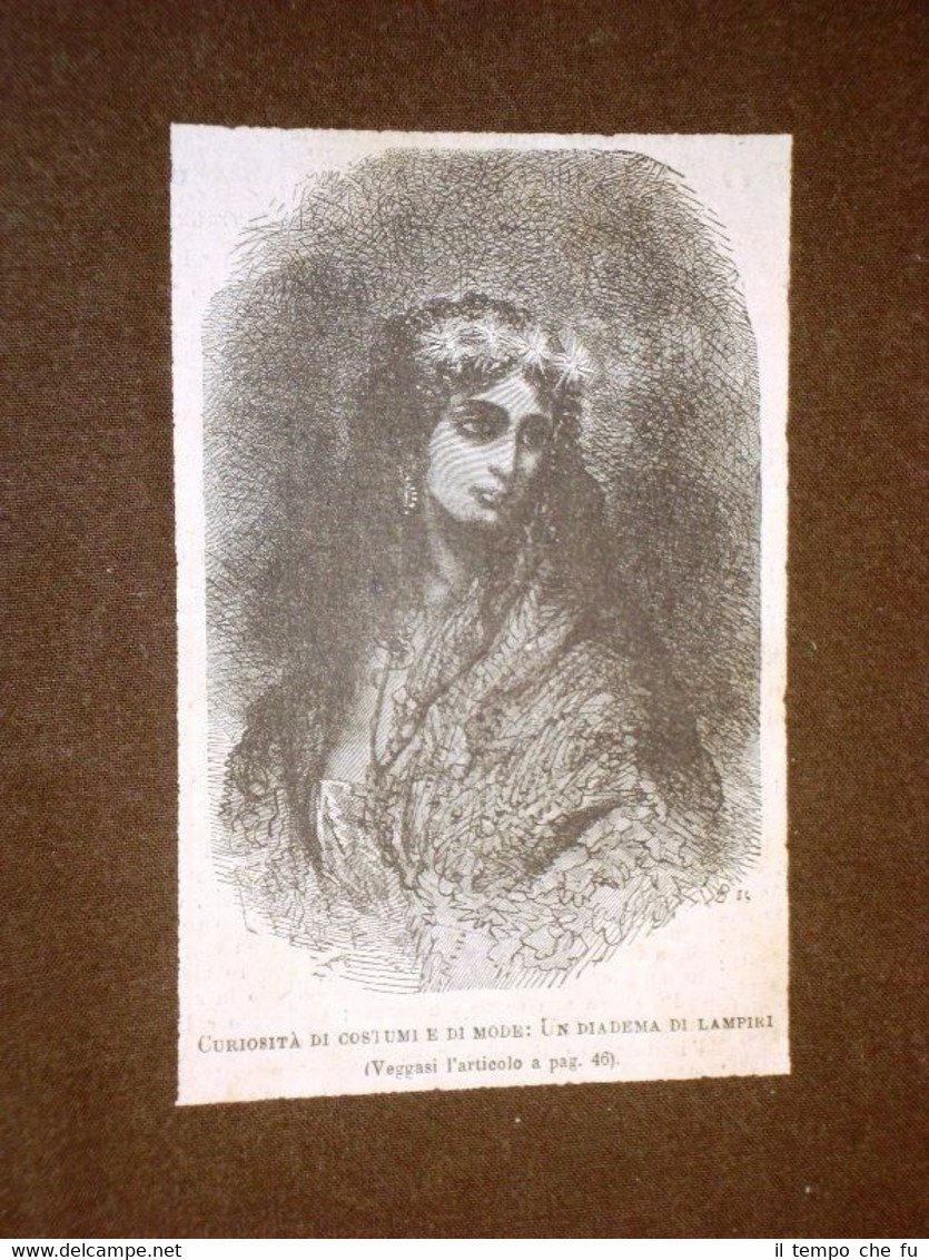 Moda e Costume del 1864 Un Diadema di lampiri