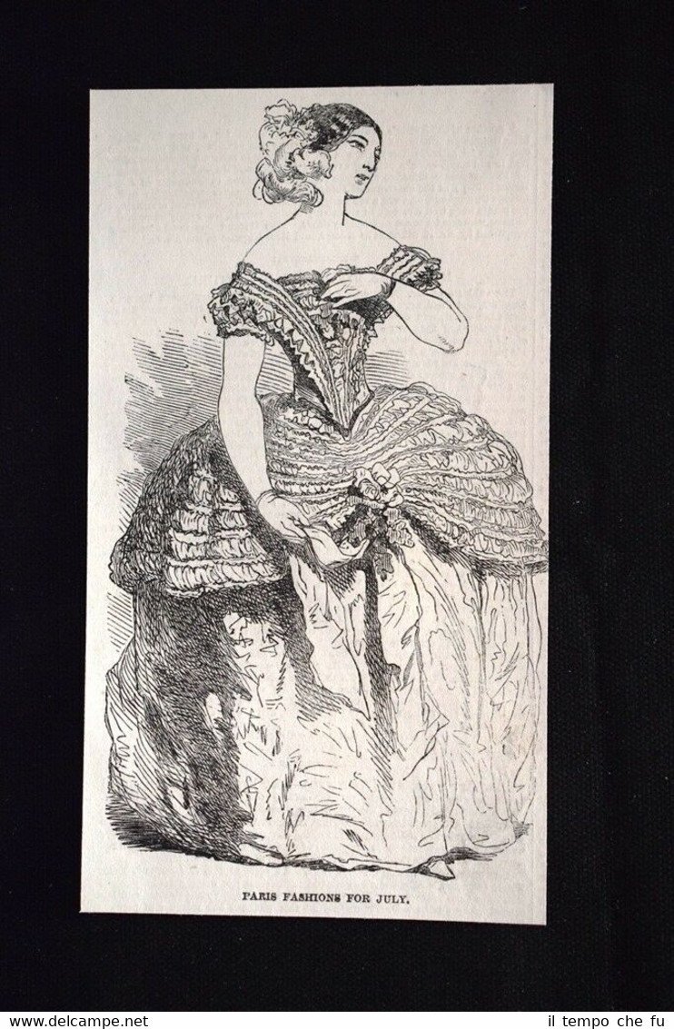 Moda parigina per luglio #2 Incisione del 1851