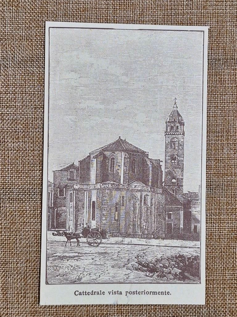 Molfetta nell'800 La Cattedrale vista posteriormente Bari Puglia