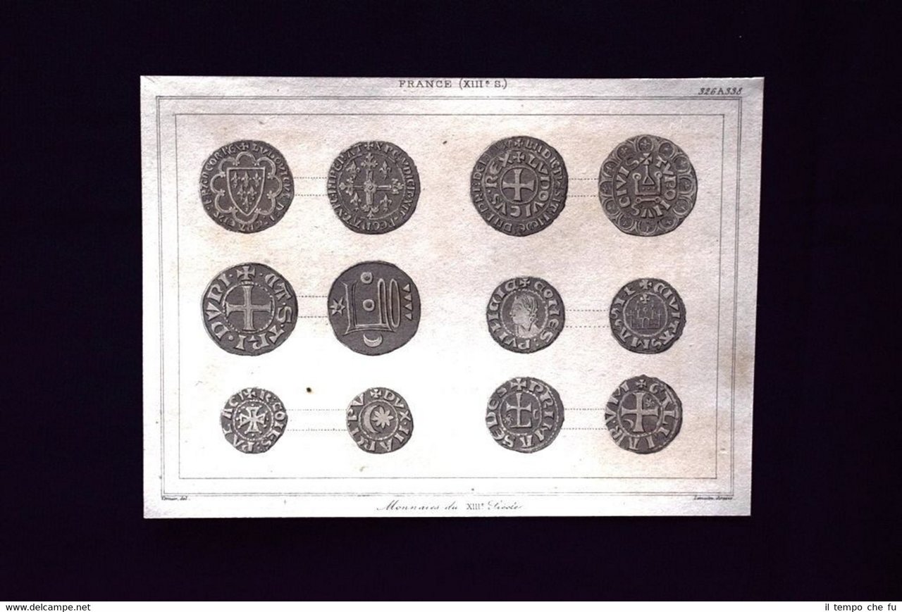 Monnais du XIII Siecle, France Incisione del 1850 L'Univers pittoresque
