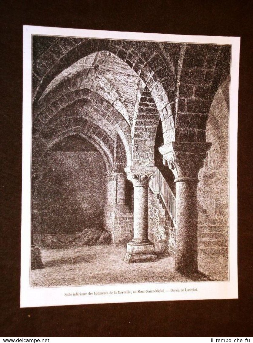 Mont Saint Michel Sala inferiore dell'edificio di Marveille nel 1871