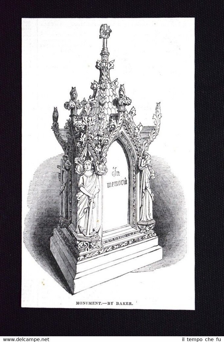 Monumento - di Baker Incisione del 1851