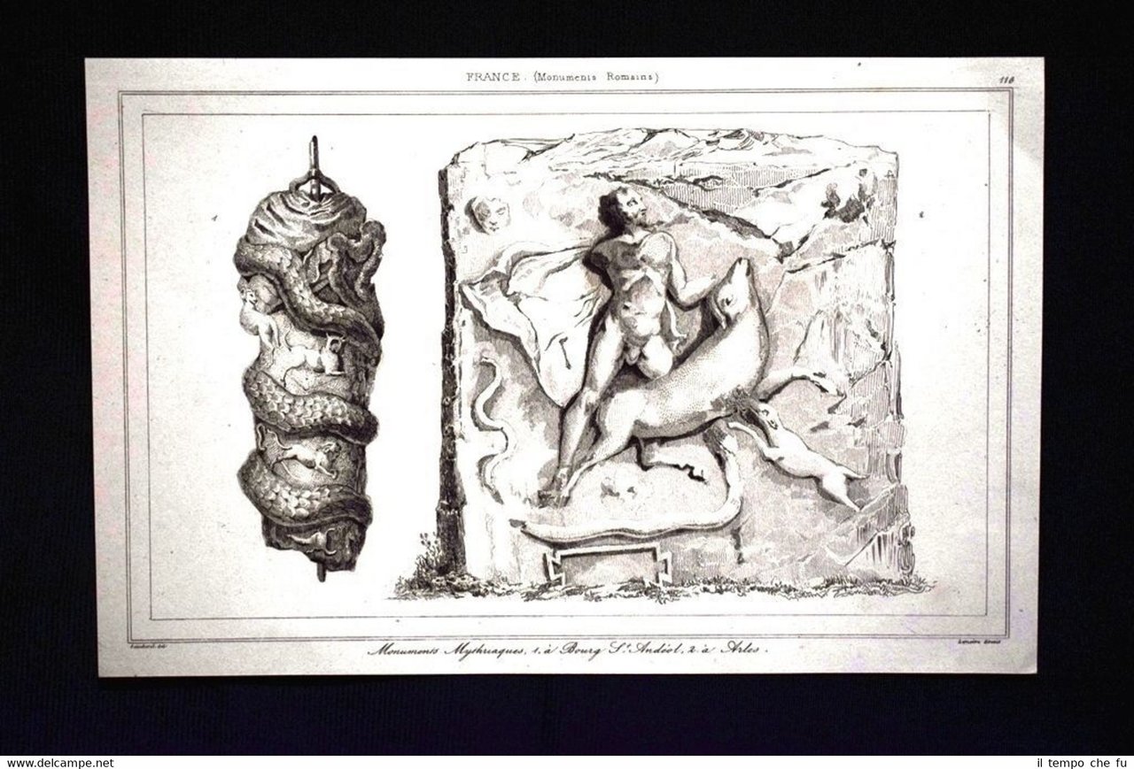 Monuments Mythriaques, France Incisione del 1850 L'Univers pittoresque | Immagine principale