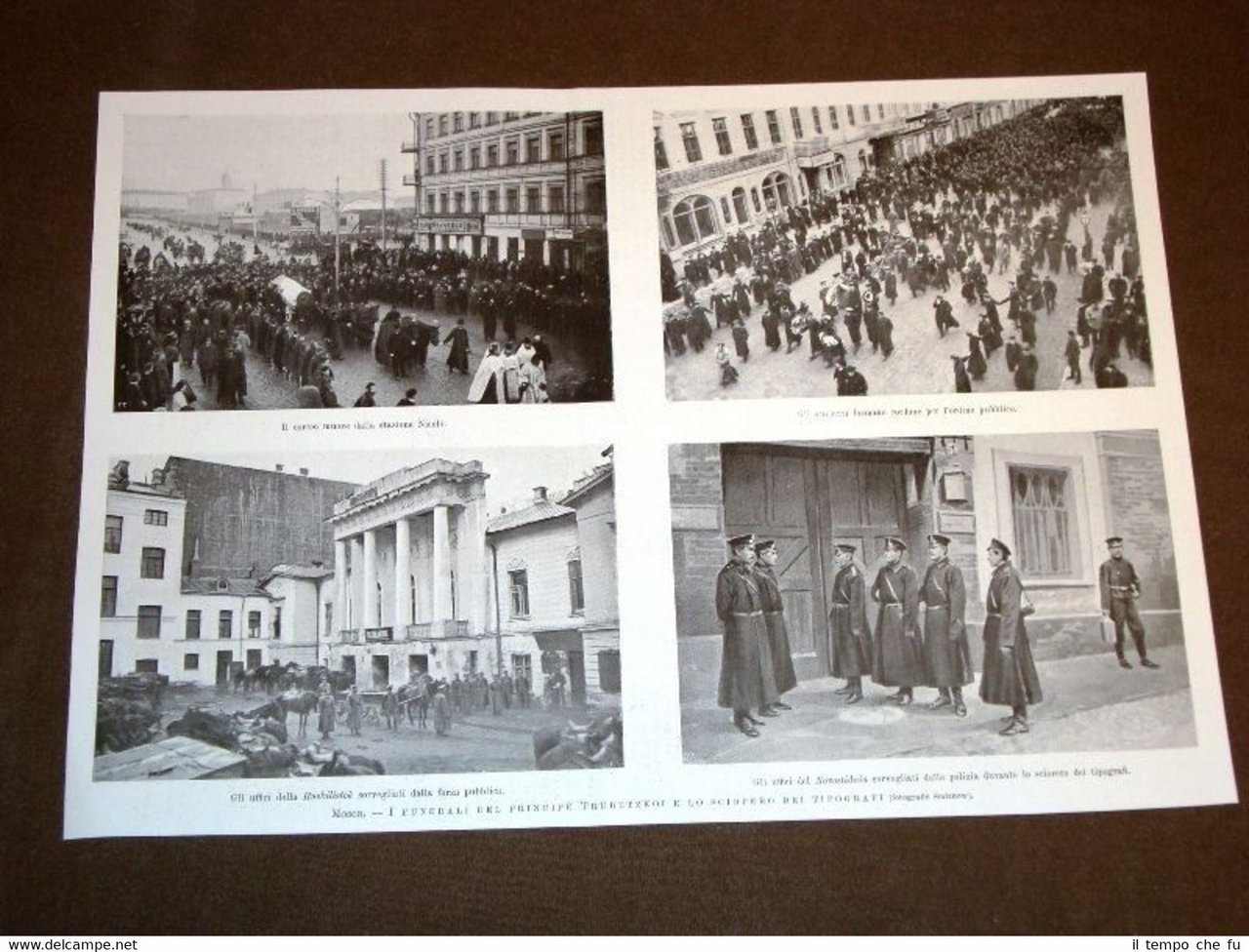 Mosca nel 1905 Funerale del Principe Trubetzkoi Russia + Attore …