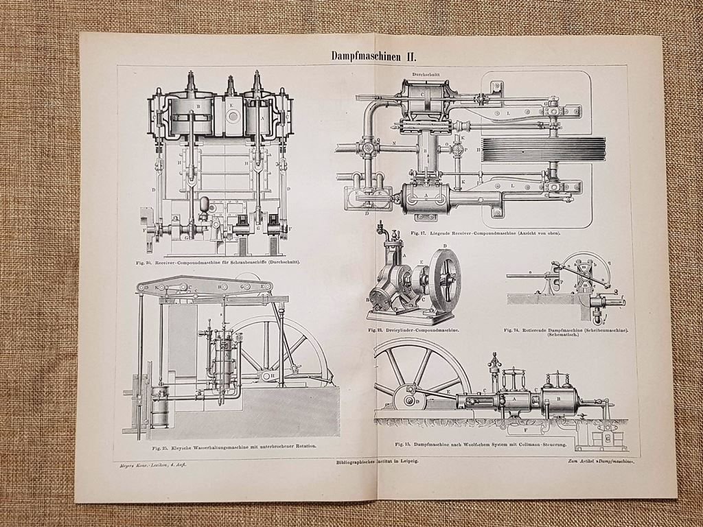 Motori o motore a vapore (2) Tavola del 1890