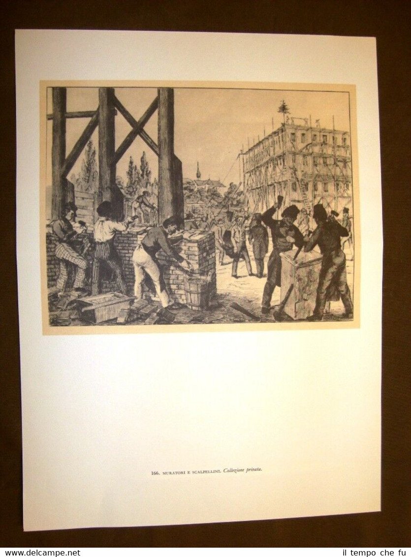 Muratori scalpellini + Quattro illustrazioni di genere Stampa popolare Germania