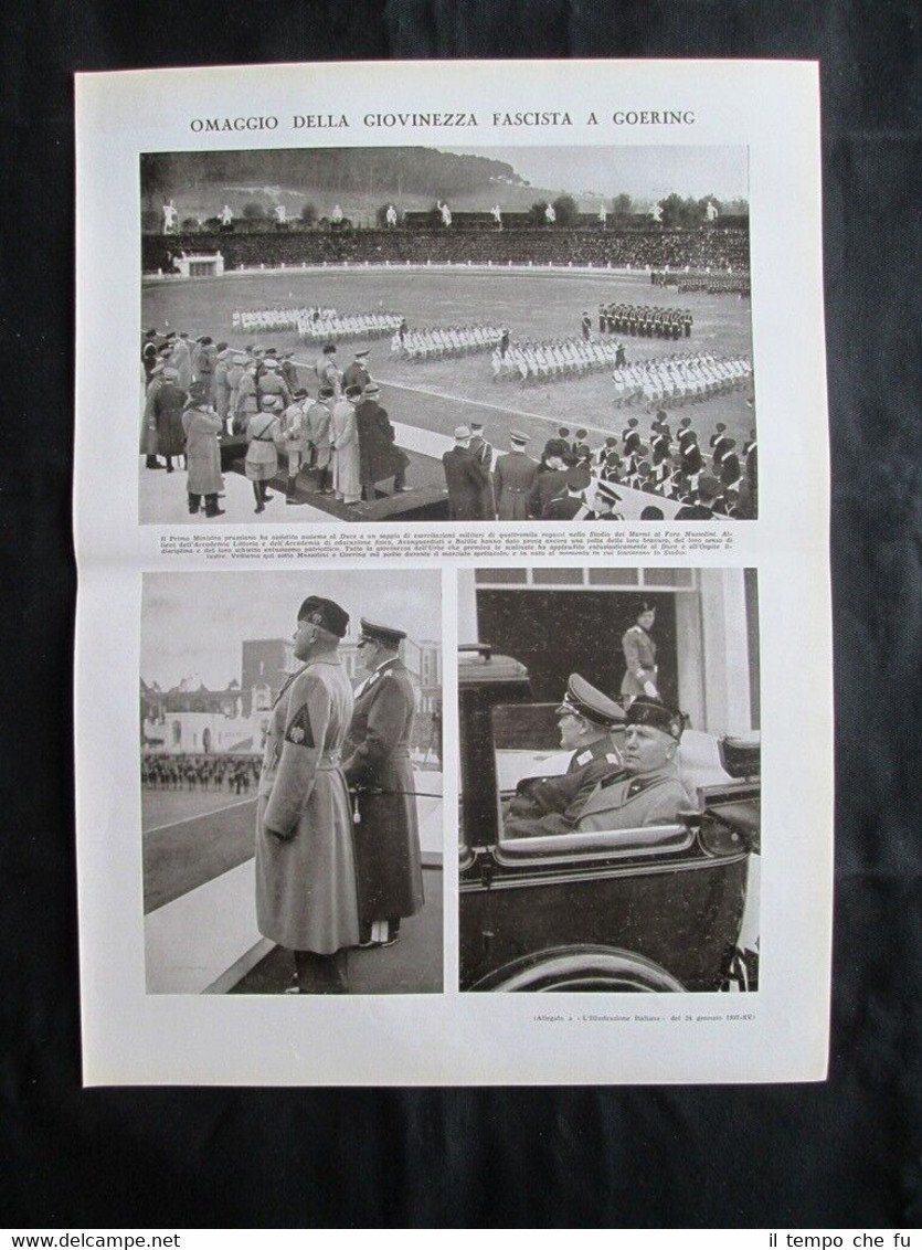 Mussolini e Goering,Foro Mussolini+Occupazione Etiopia, Graziani Stampa del 1937