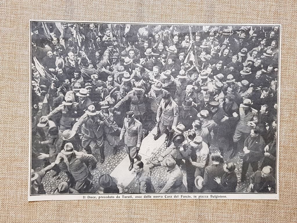 Mussolini Turati Casa Fascio Piazza Belgioioso Milano Cerimonia Fascista 1938