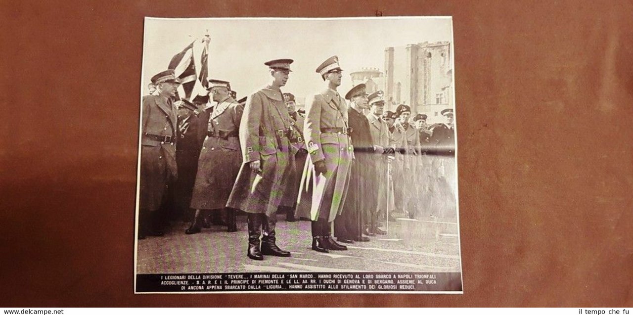 Napoli 1937 Accoglienza dei Legionari Divisione Tevere Marinai della San …