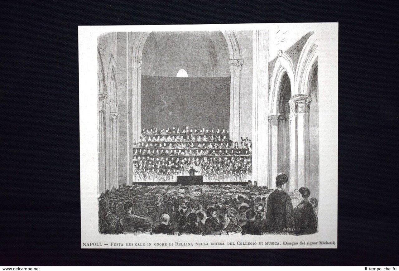 Napoli-Festa musicale in onore di Bellini,Collegio di Musica Incisione del …