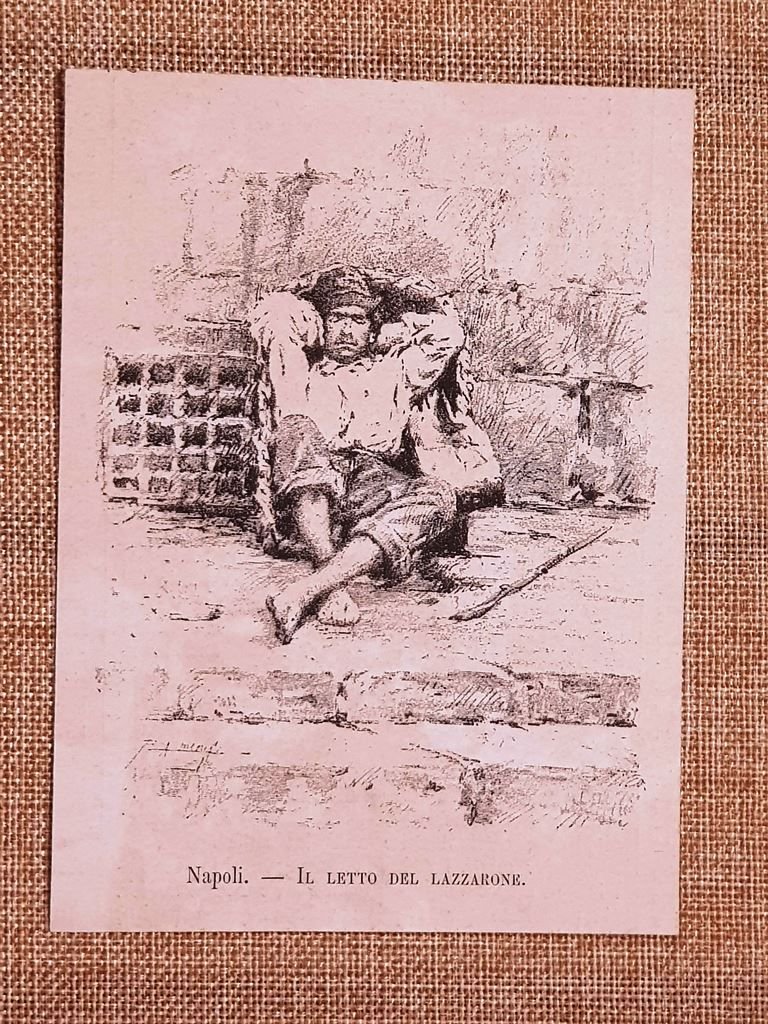 Napoli Il letto del lazzarone Incisione del 1881 Moda e …