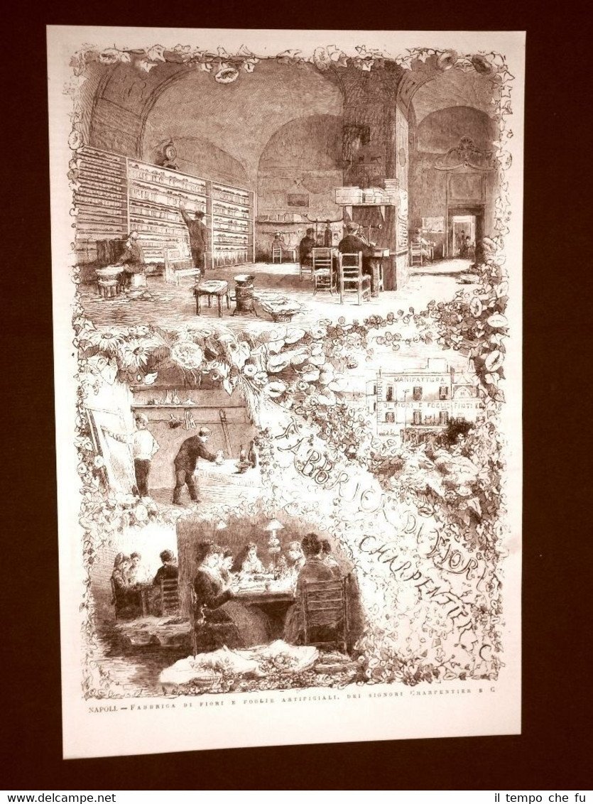 Napoli nel 1875 La fabbrica di fiori e foglie artificiali …