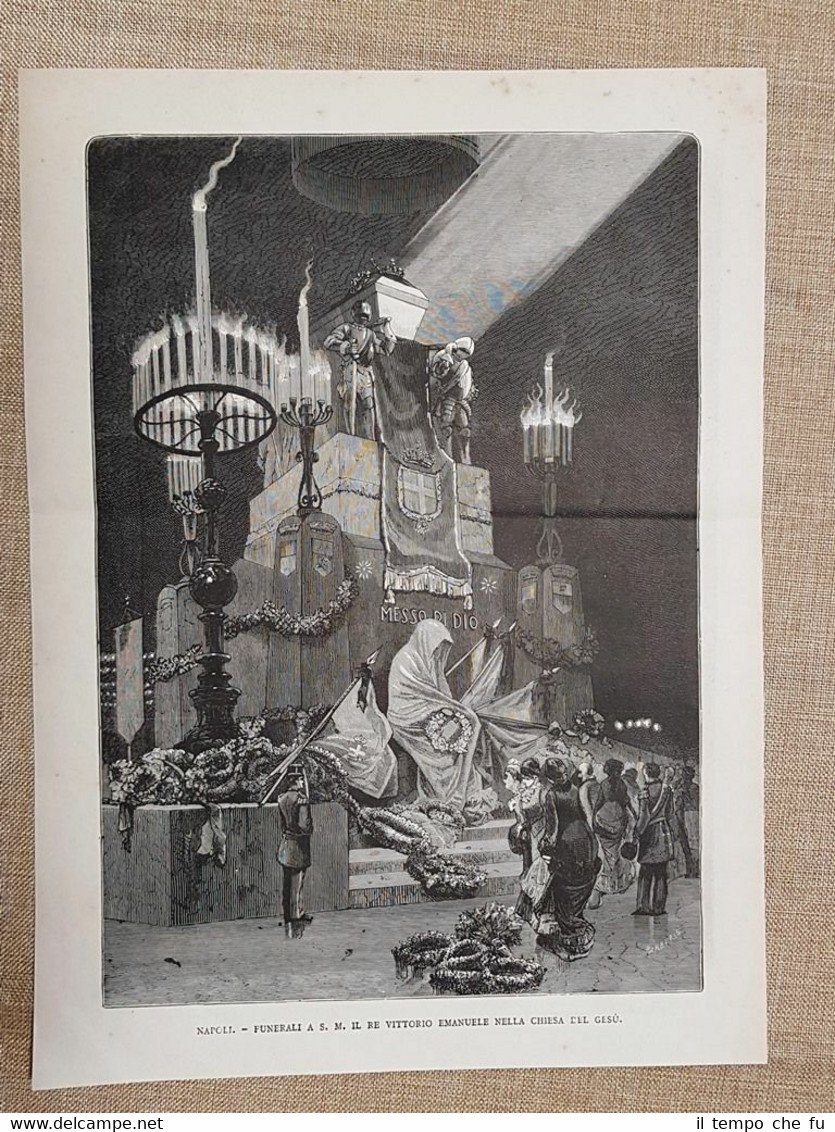 Napoli nel 1878 Chiesa del Gesù Funerale Morte Re Vittorio …