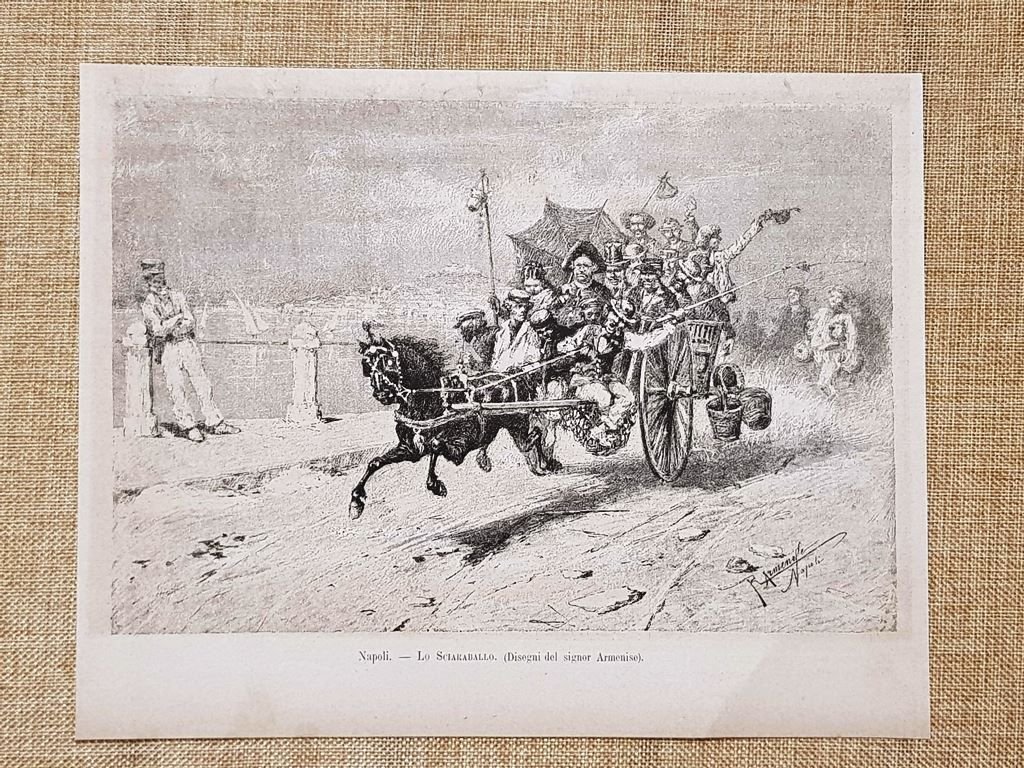 Napoli nel 1881 Lo sciaraballo o O Rirot Disegno di …