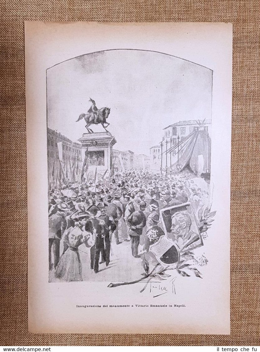 Napoli nel 1896 Inaugurazione del monumento a Vittorio Emanuele Campania