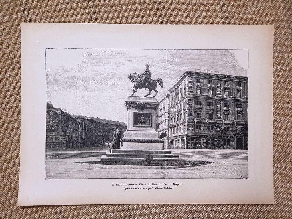 Napoli nel 1896 Monumento a Re Vittorio Emanuele di Savoia …